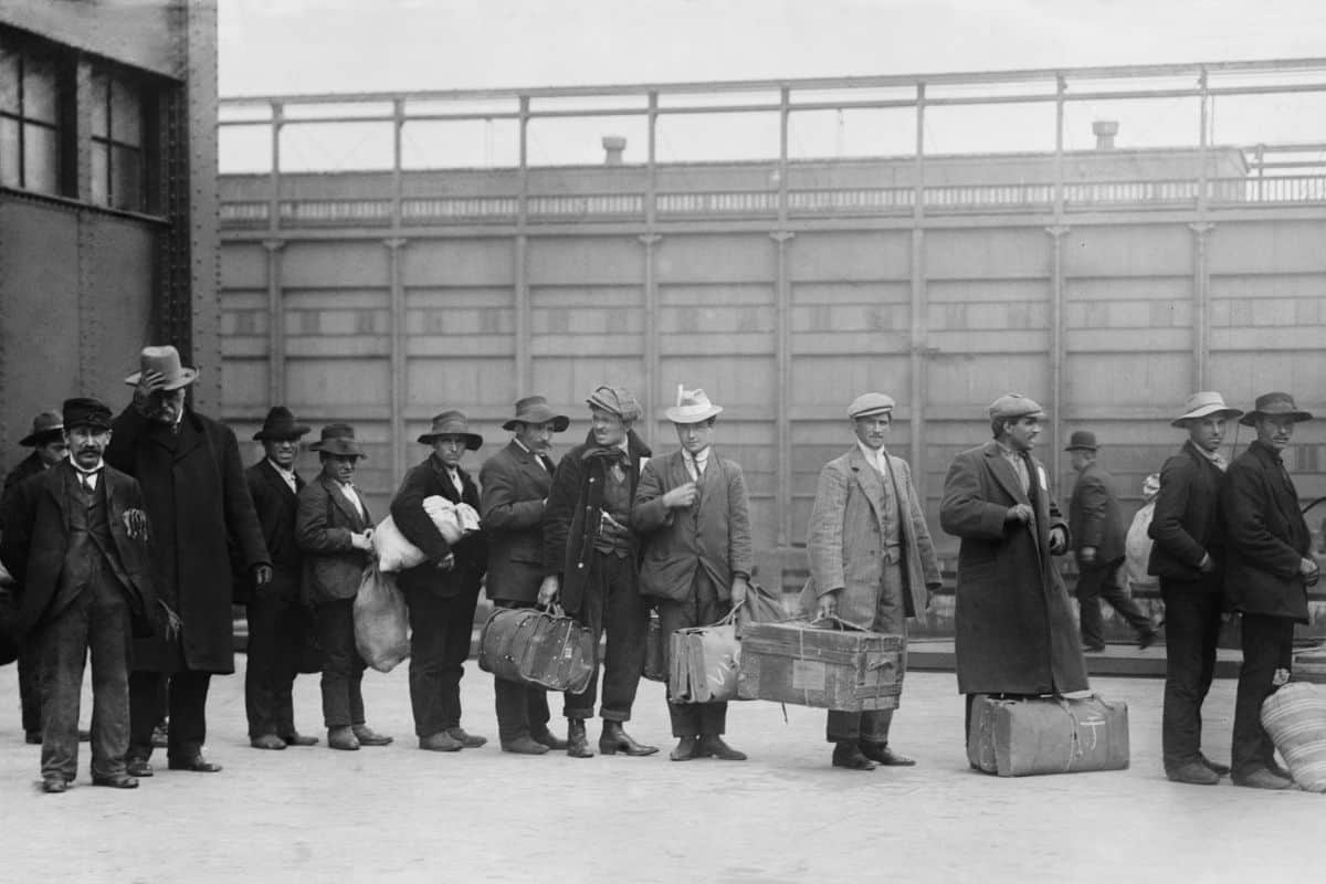 A line of Italian Immigrants