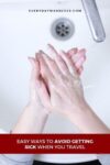 Easy ways to avoid getting sick while traveling. Tips to help you avoid getting sick on a plane. Follow these avoid getting sick tips like stay hydrated, eat healthy, exercise, get a good night's sleep, take vitamin C, and more.