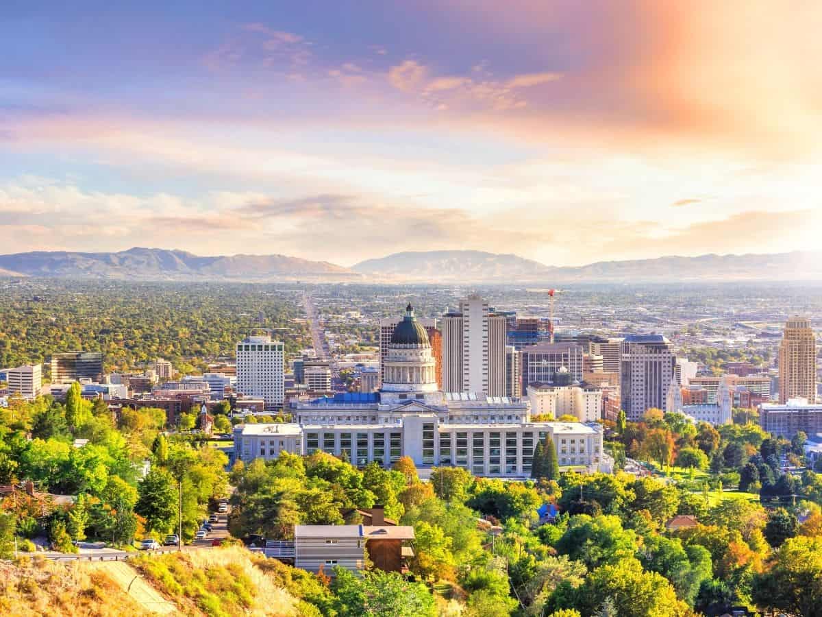 View of Downtown Salt Lake City with the Utah State Capitol