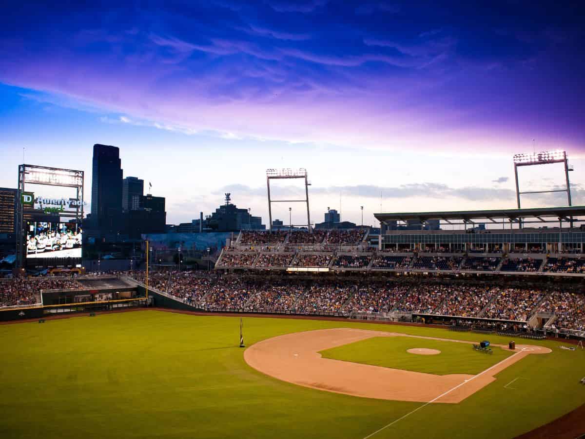 A baseball game at Charles Schwab Field (formerly Ameritrade) in Omaha