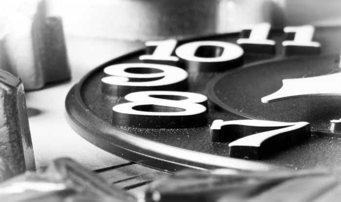 A close up of a clock