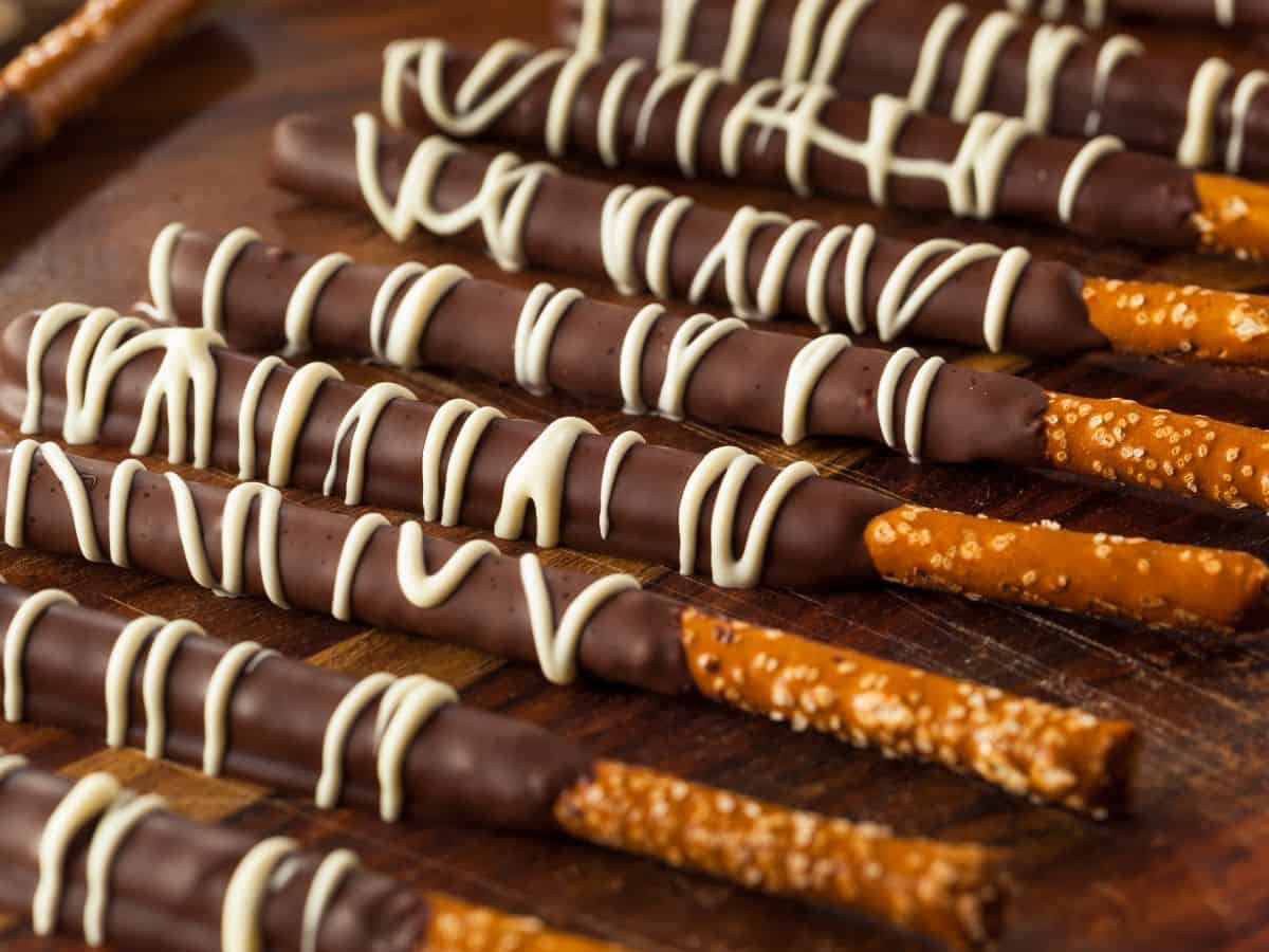 Dark Chocolate Covered Pretzel Sticks