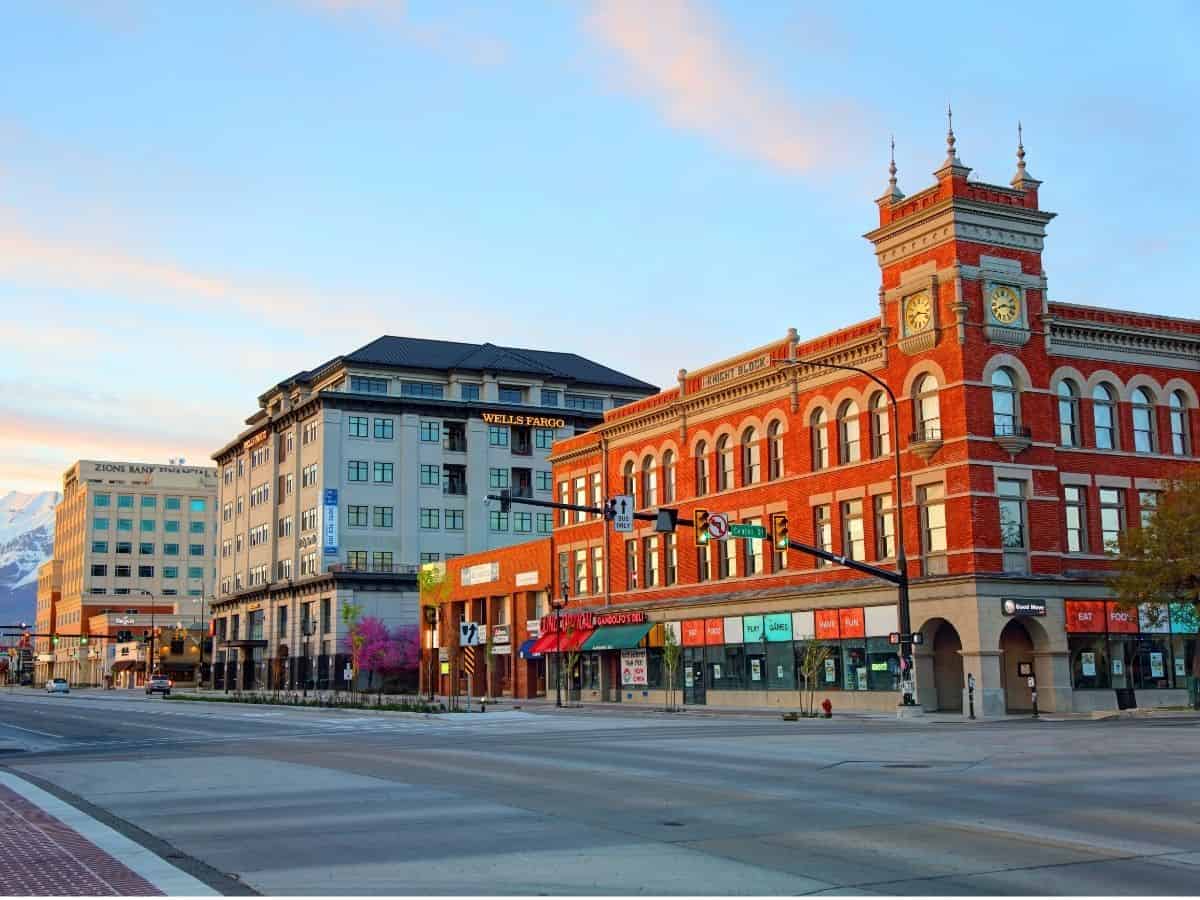 Downtown Provo, Utah, home to Brigham Young University.