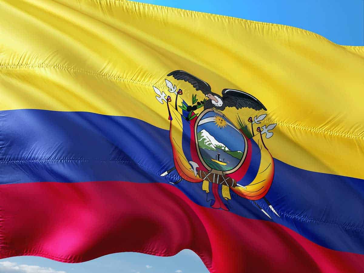 The flag of Ecuador includes a sun symbol