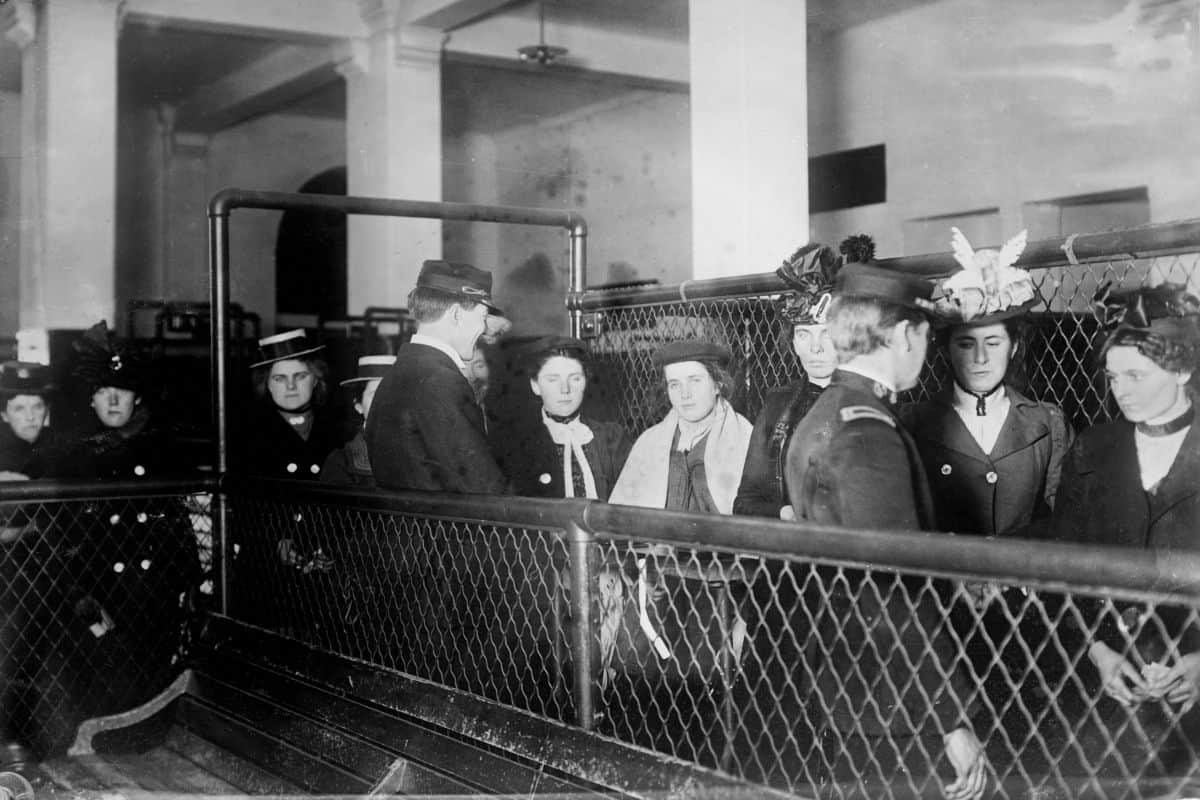 Female Immigrants Being Processed at Ellis Island