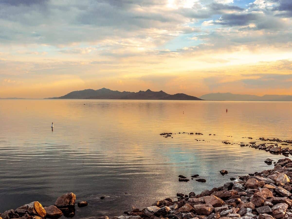 Great Salt Lake at golden hour
