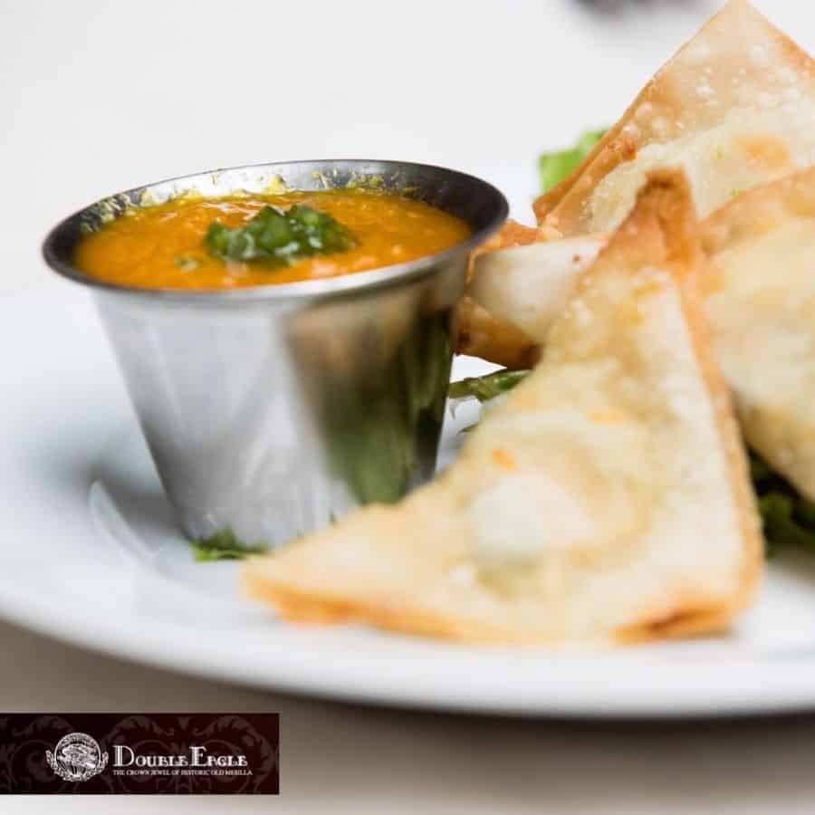Green Chile Cheese Wontons at Double Eagle in Mesilla