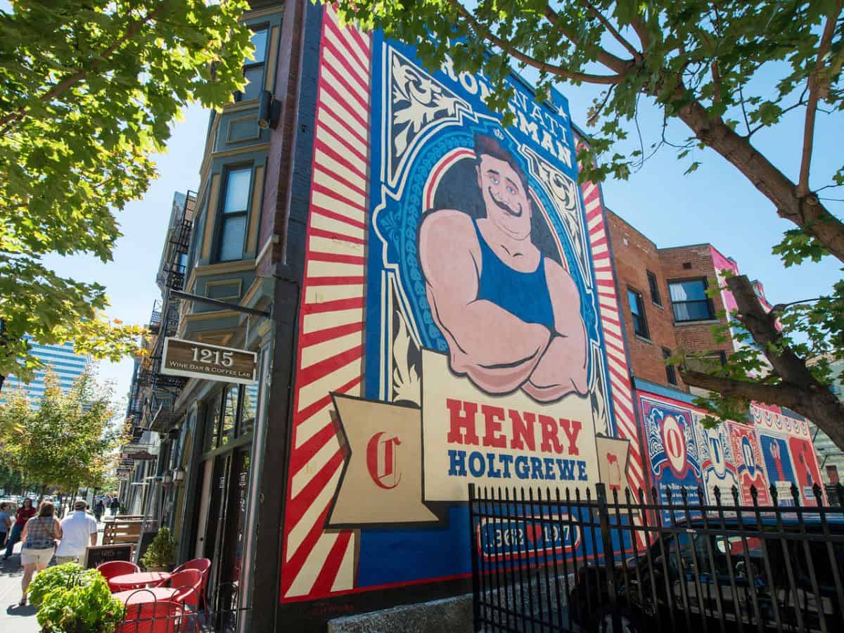 Henry Holtgrewe Strongman Mural in Cincinnati Ohio