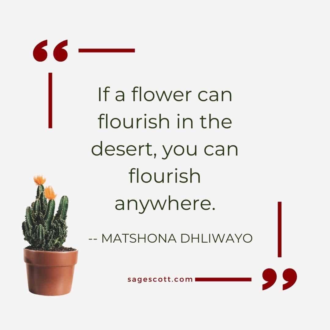 If a flower can flourish in the desert quote