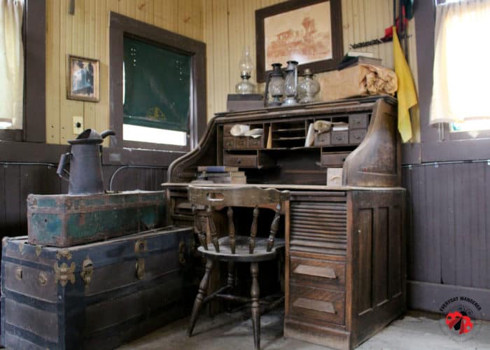 Inside the train depot at Old Tucson