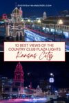 Night view of Kansas City's Country Club Plaza with festive lights on buildings and streets.