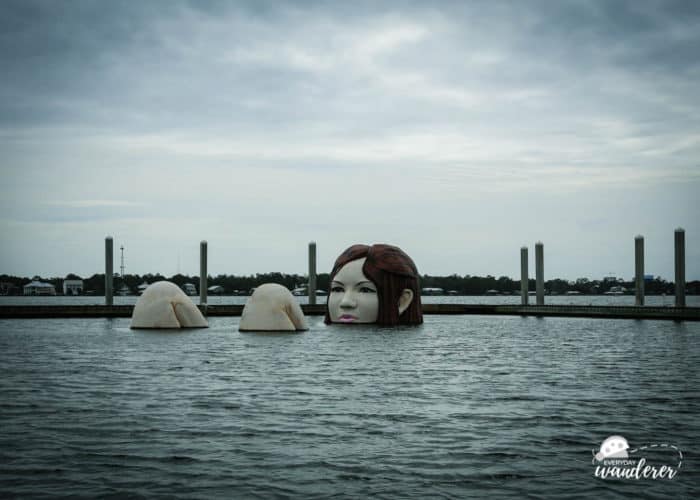If she stood up, the Barber Marina Lady in the Lake would be 108 feet tall