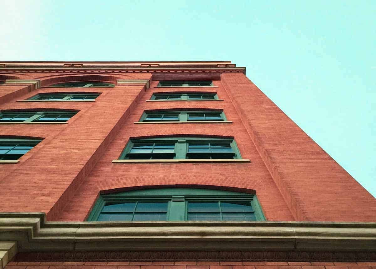 Looking up at The Sixth Floor Museum in Dallas TX