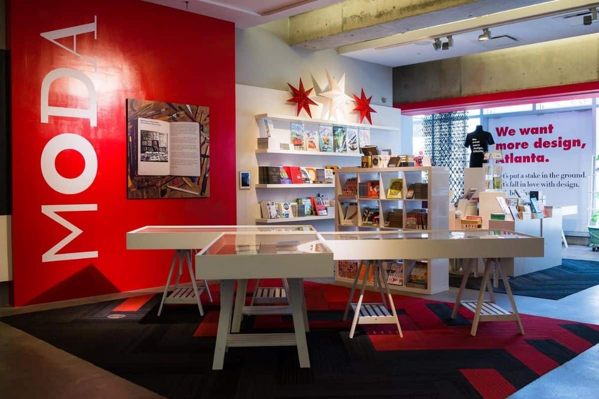 The interior of the Museum of Design in Atlanta (MODA)