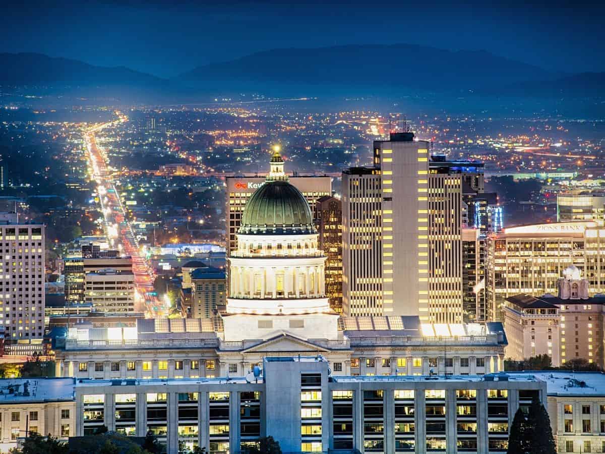 Downtown Salt Lake City at Night