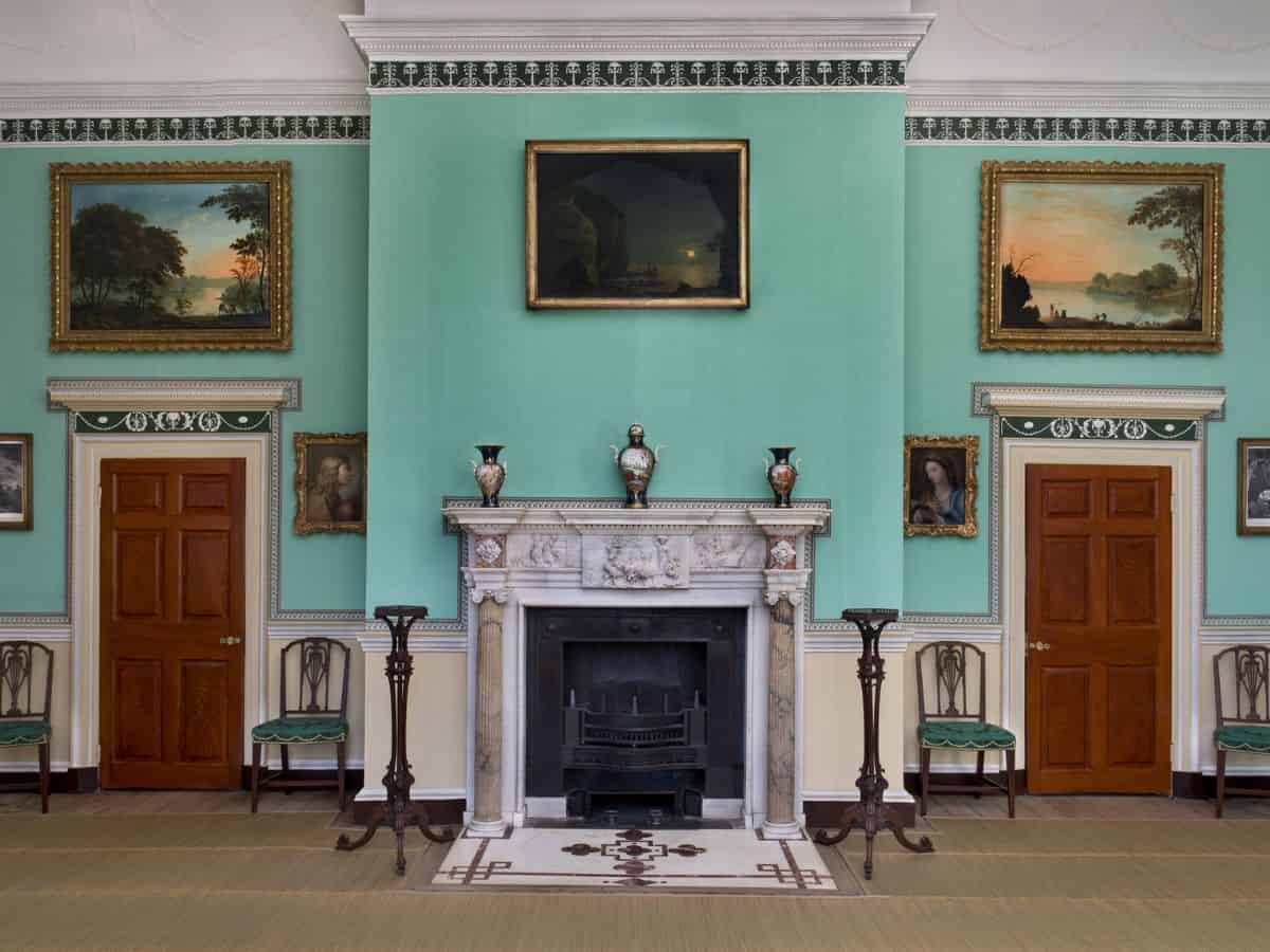 A wall of the New Room in George Washington's mansion at Mount Vernon.