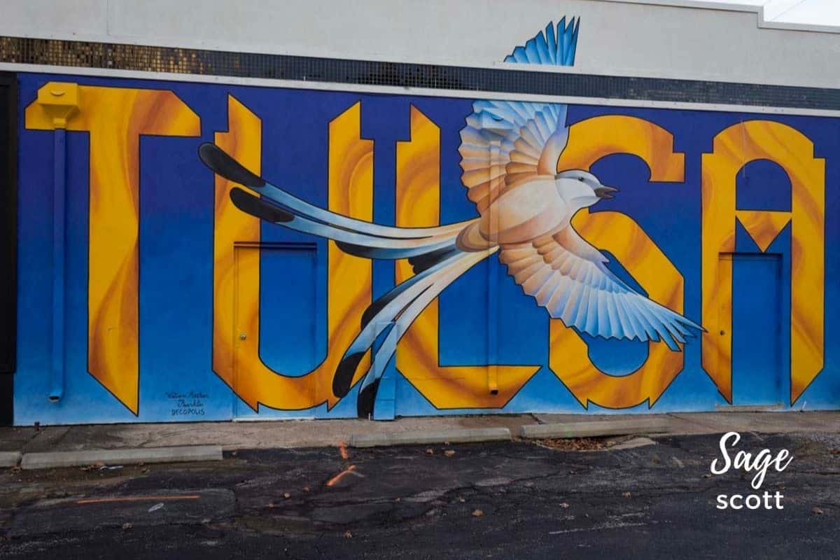 Oklahoma State Bird Art Deco Mural