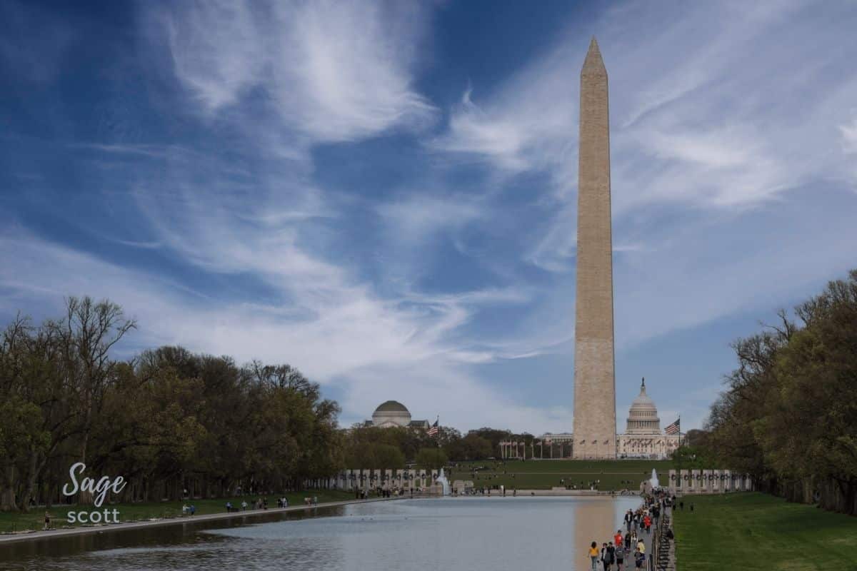 The Washington Monument, part of the National Mall in Washington, DC.