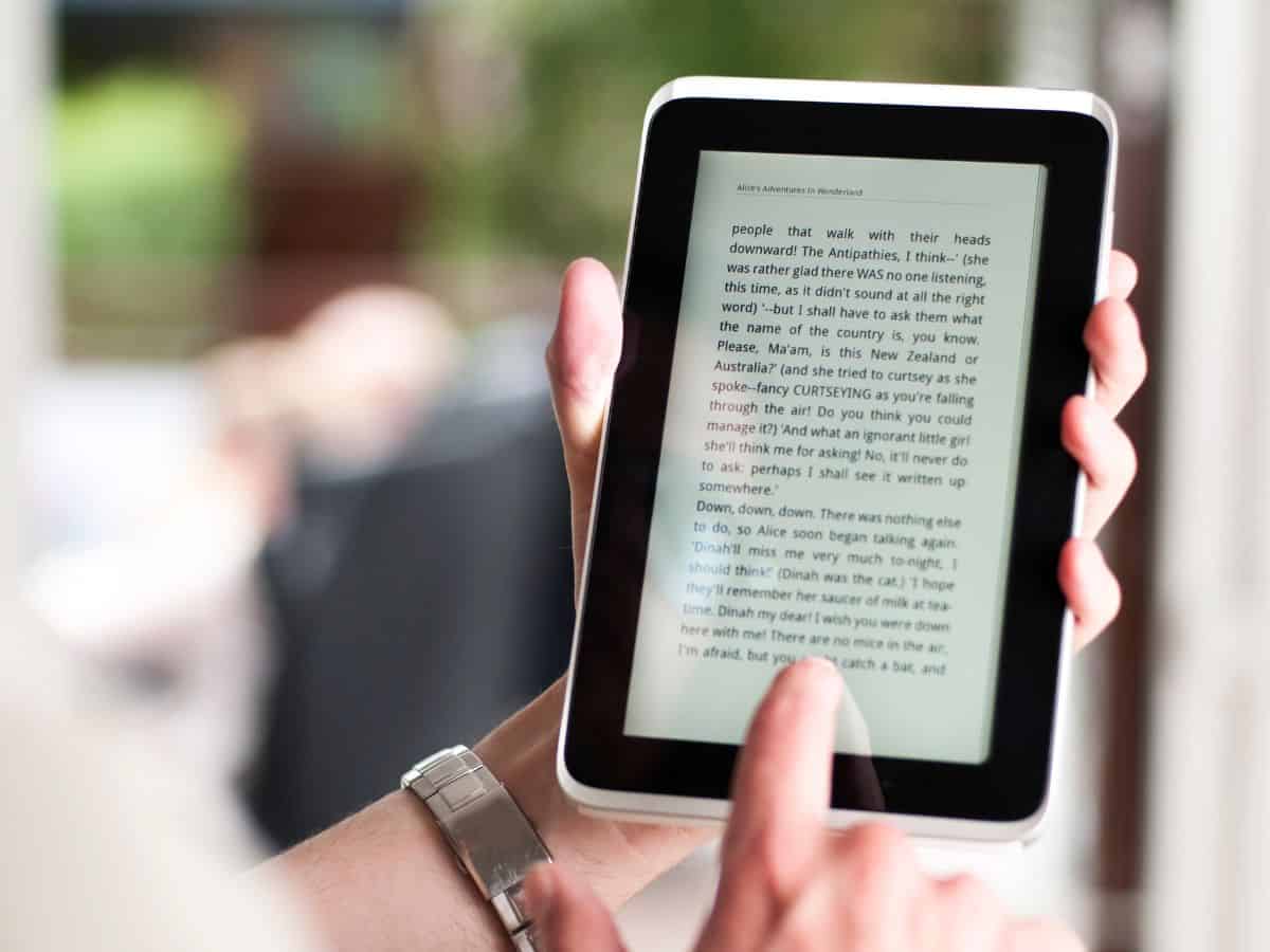 Person Reading an Electronic Book