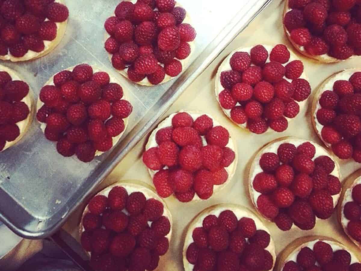 Raspberry Tarts at Tulie Bakery