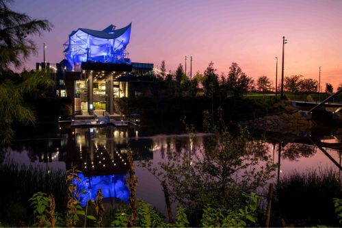 The Gathering Place in Tulsa, Oklahoma, at Night