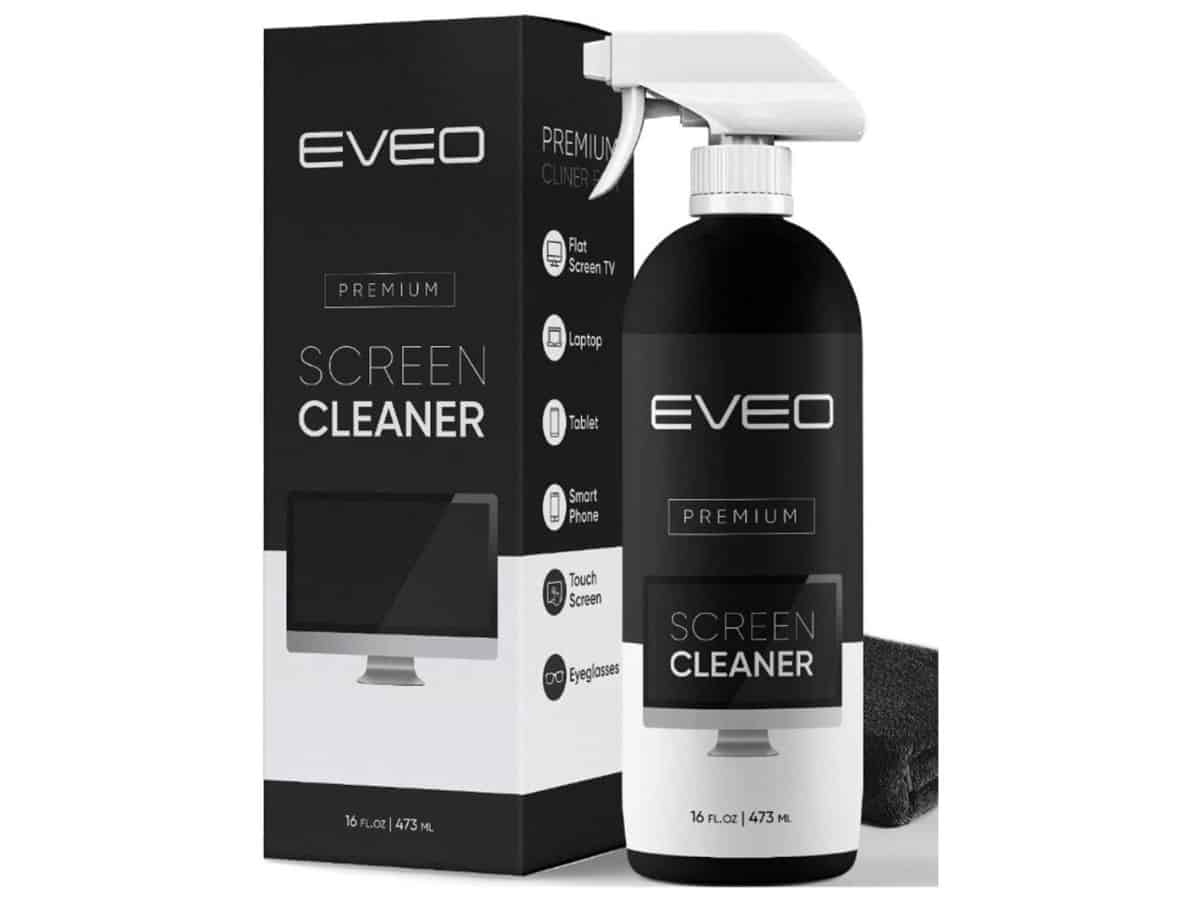 A box and spray bottle of screen cleaner.
