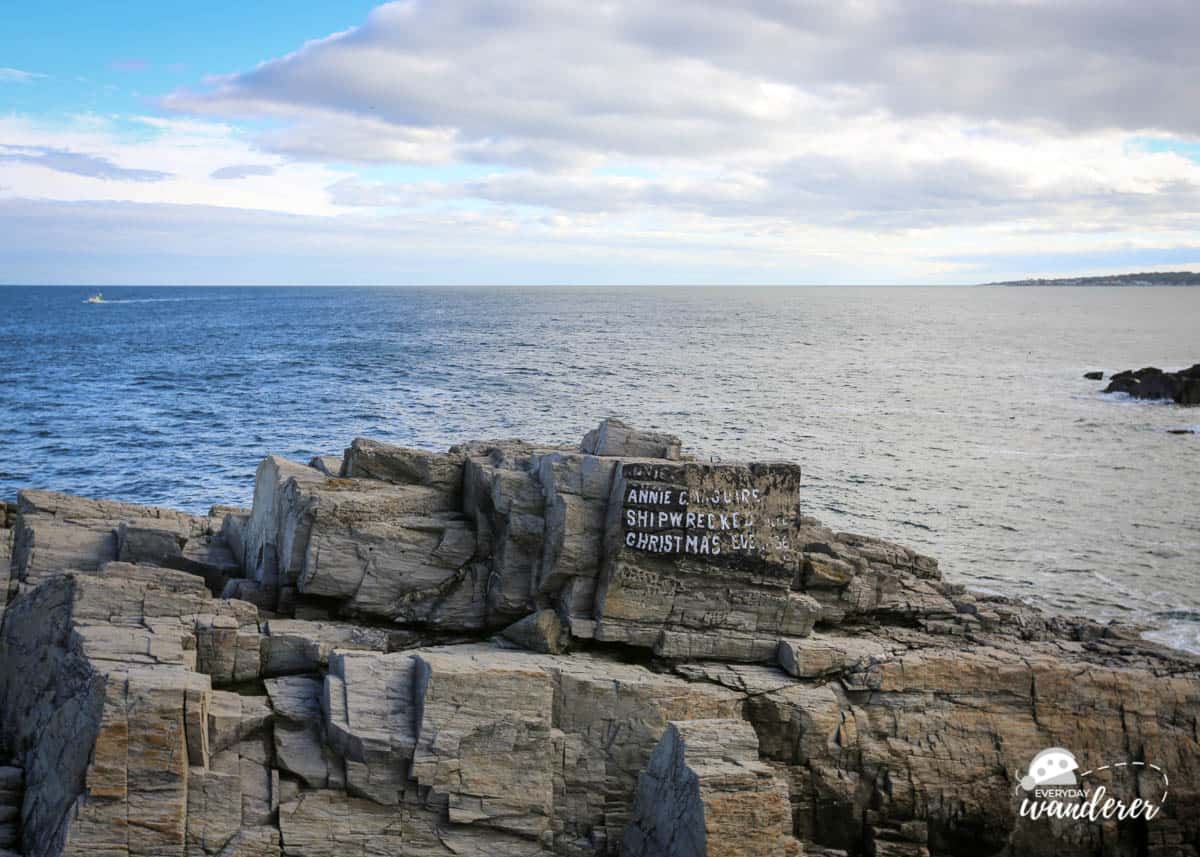 The view of the jagged Maine coastline from the Portland Head Light