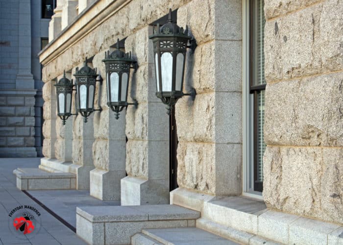 The side of the Utah State Capitol building in Salt Lake City
