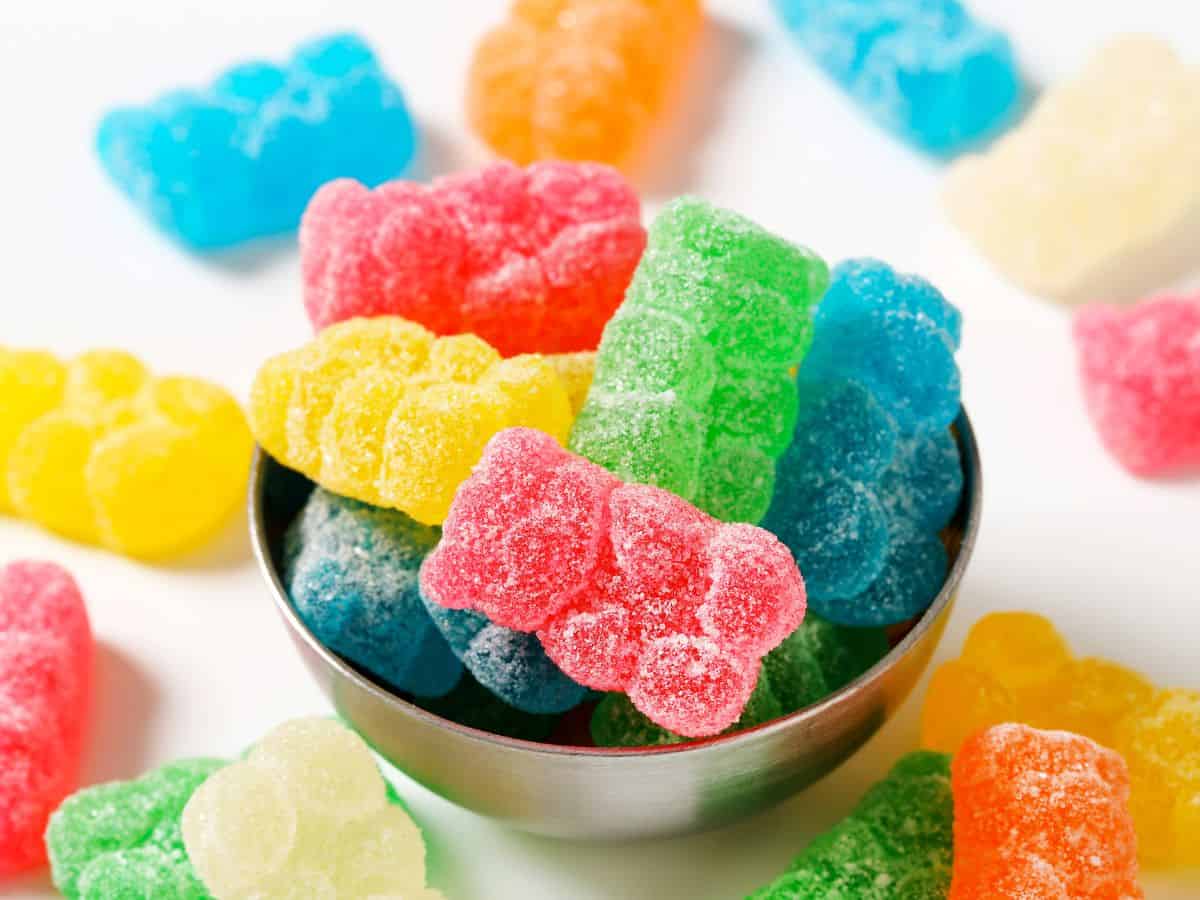Silver Bowl of Gummy Bears