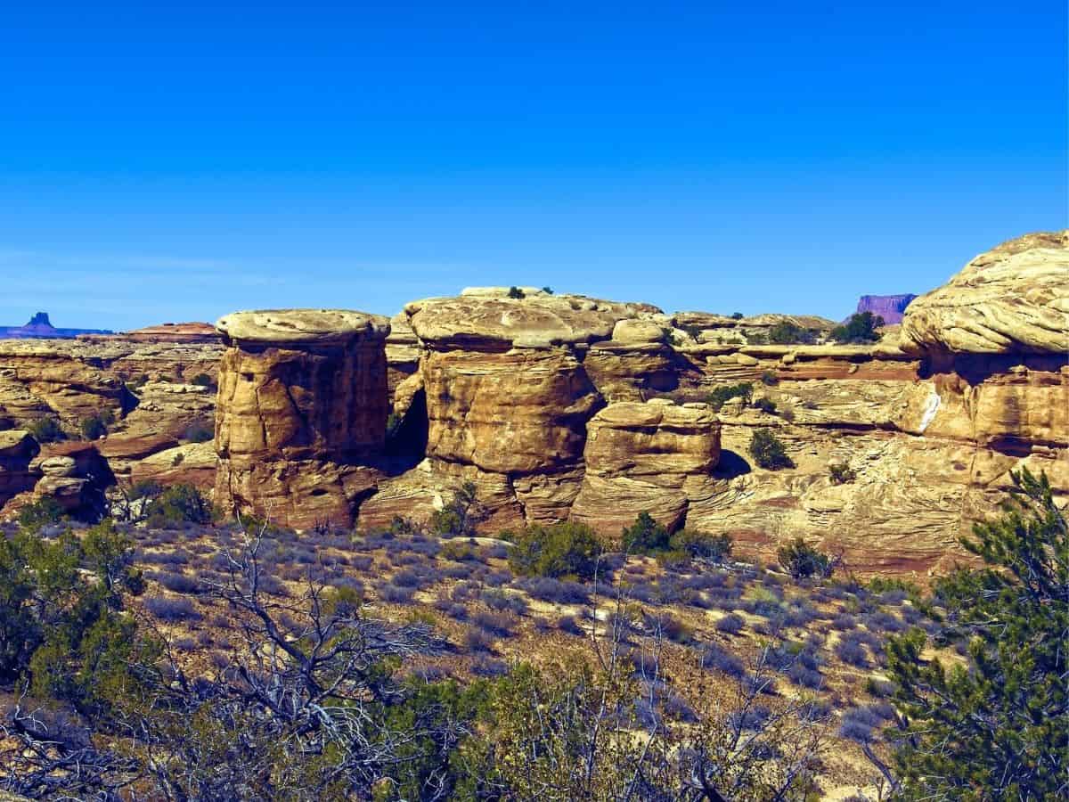 Rock formations near the Slickrock Trail in Utah.