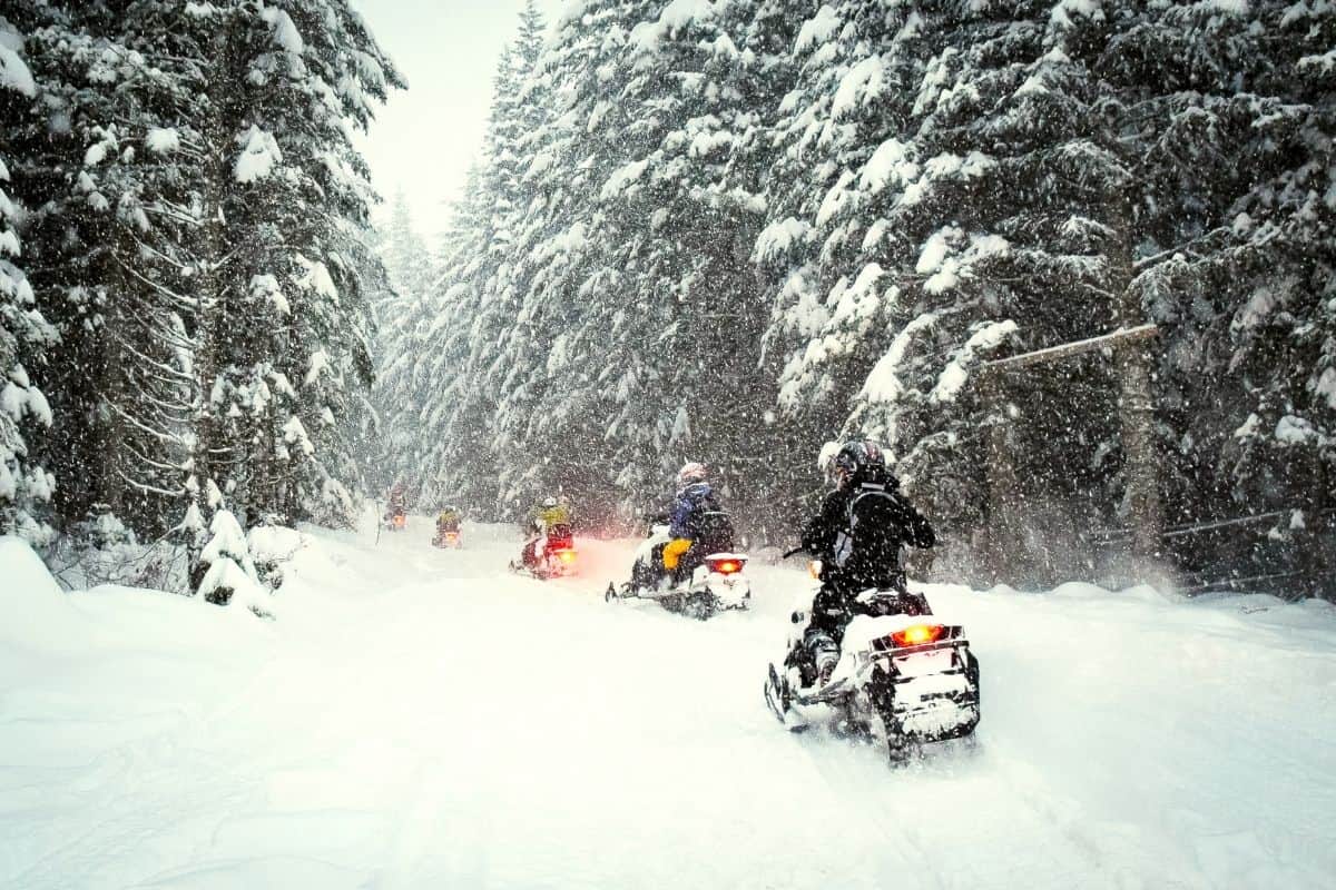 Snowmobiling is a fun thing to do in winter in Jackson Hole Wyoming