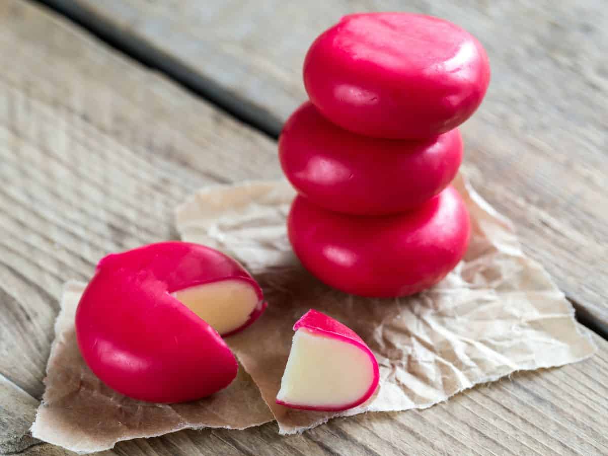 Stack of Mini Babybel Cheese Rounds