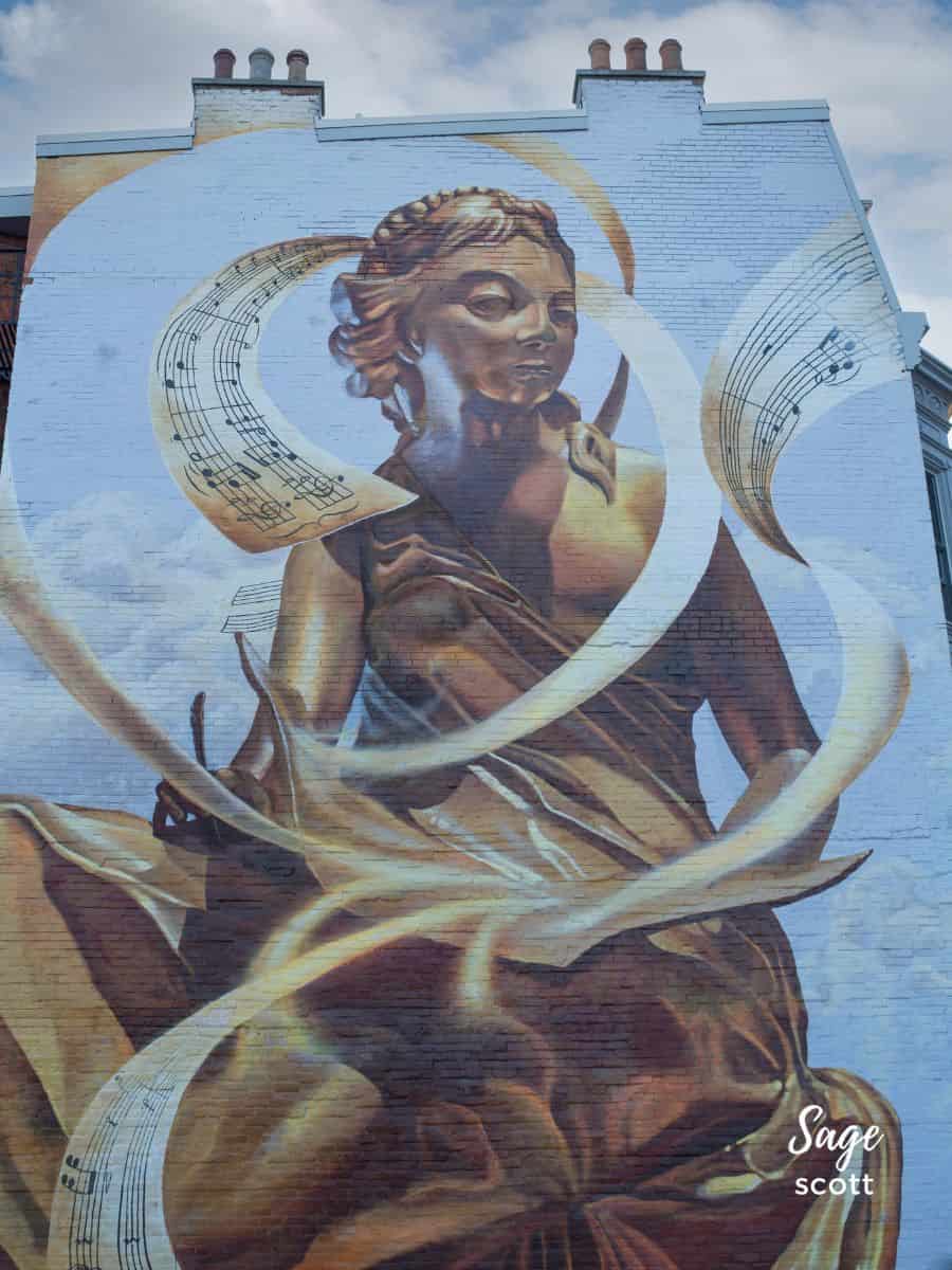 The Golden Muse​ Mural in Cincinnati