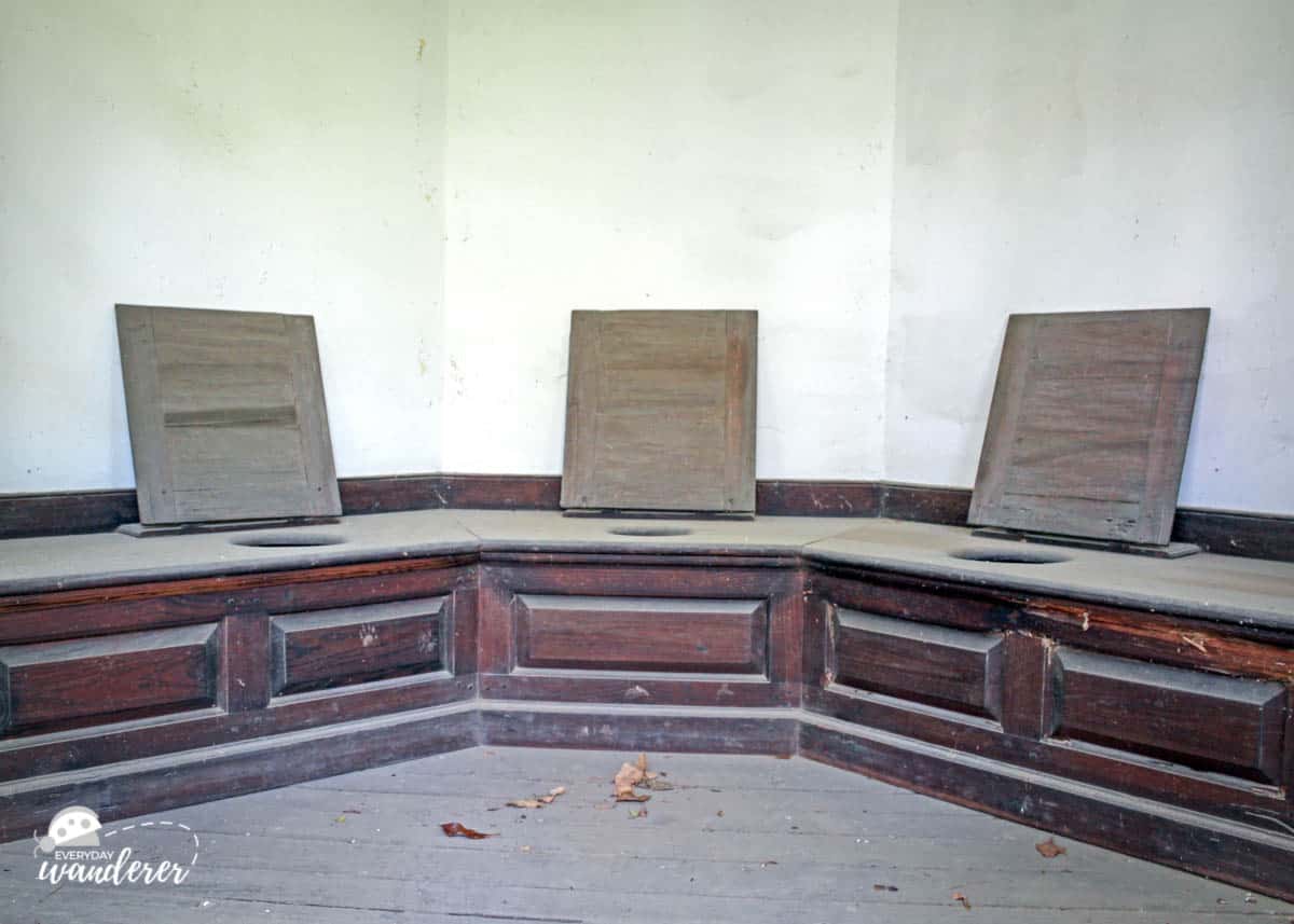The impressive outhouse at George Washington's Mount Vernon estate.