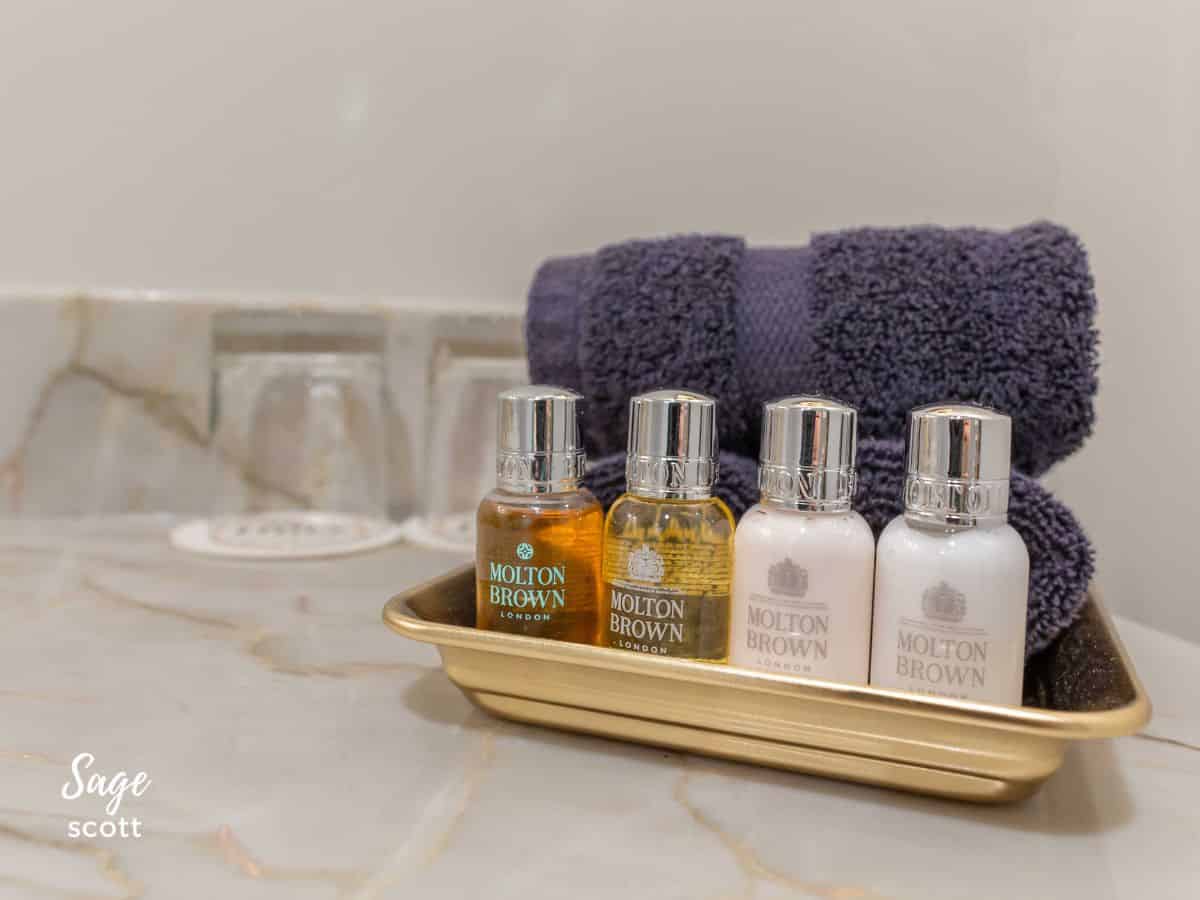 Molton Brown toiletries in my guest room at The Lodge