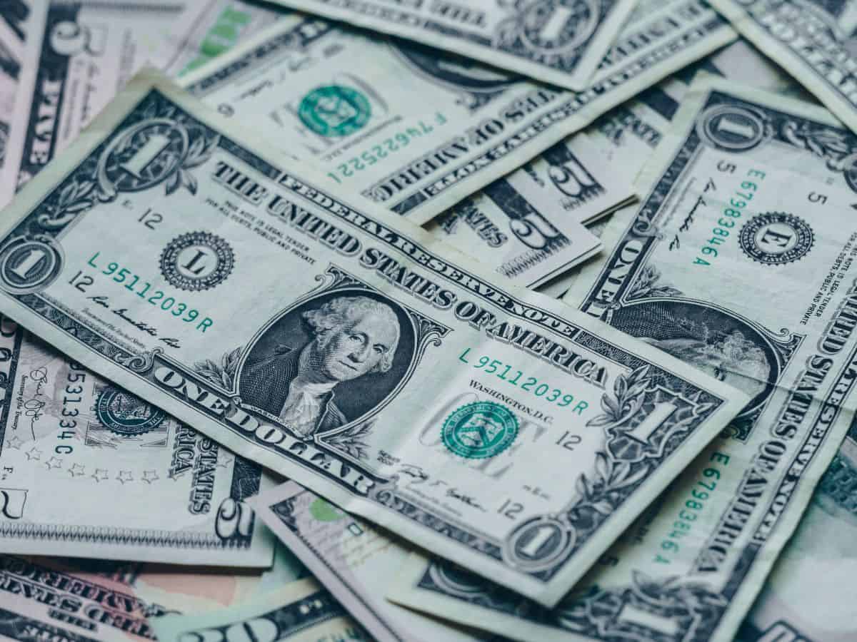 Pile of US dollars in a variety of values