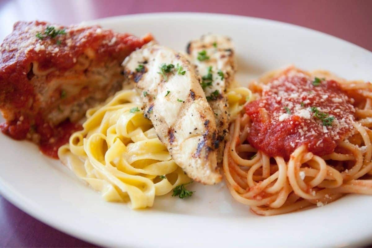 Plate of Italian Food at Lorenzo's in Las Cruces NM