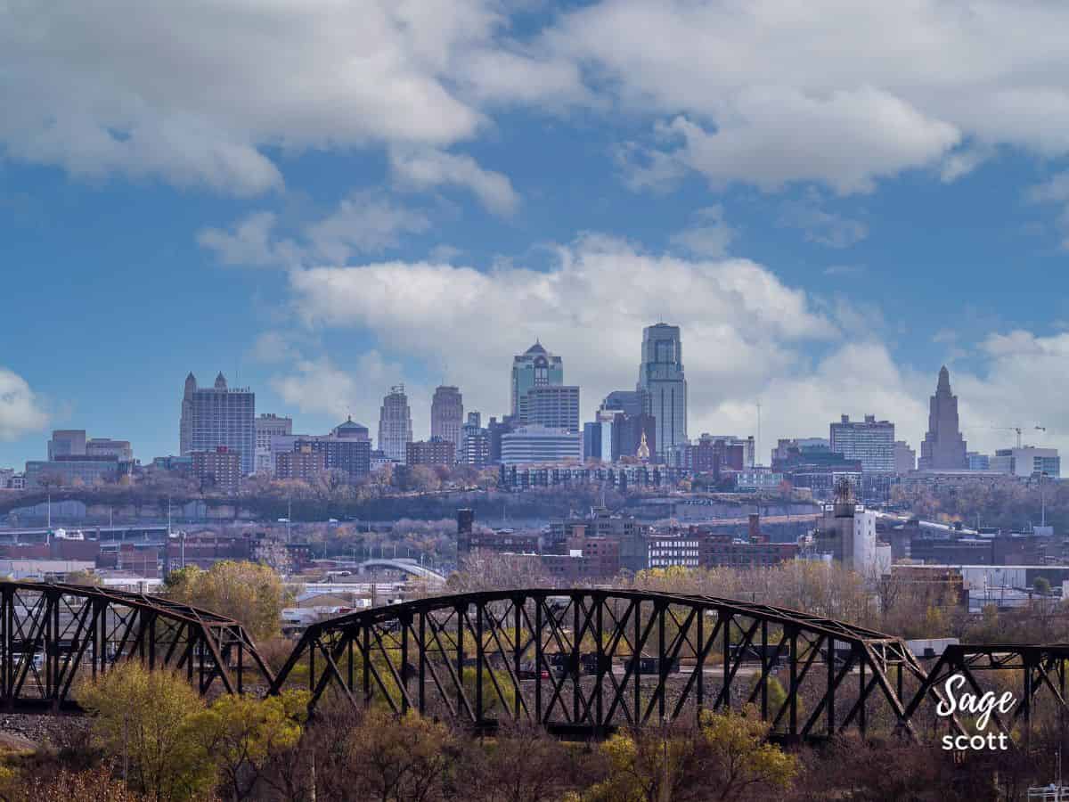 View of Downtown Kansas City from Strawberry Hill in KCK