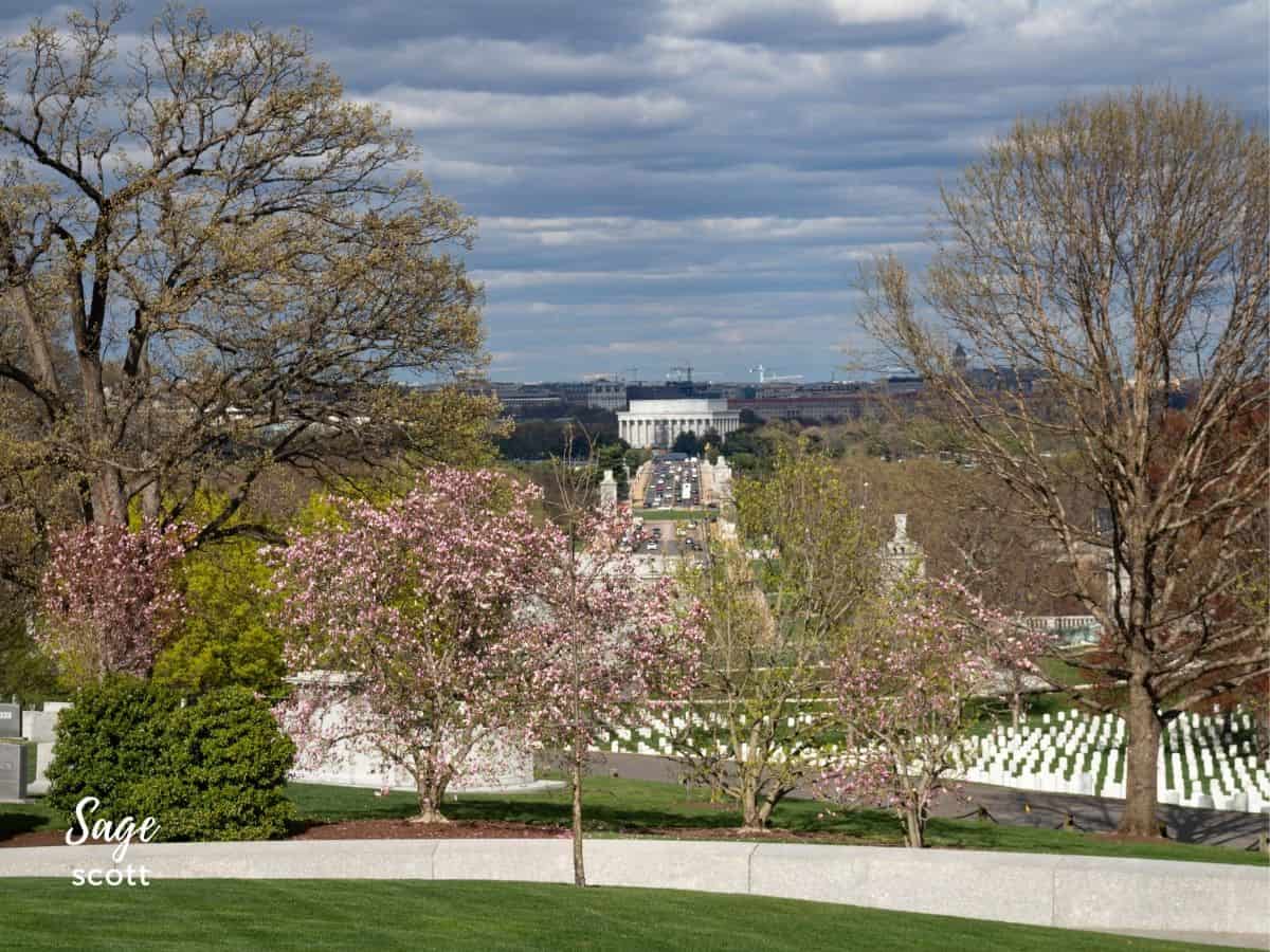 View of Lincoln Memorial from Kennedy Family Graves