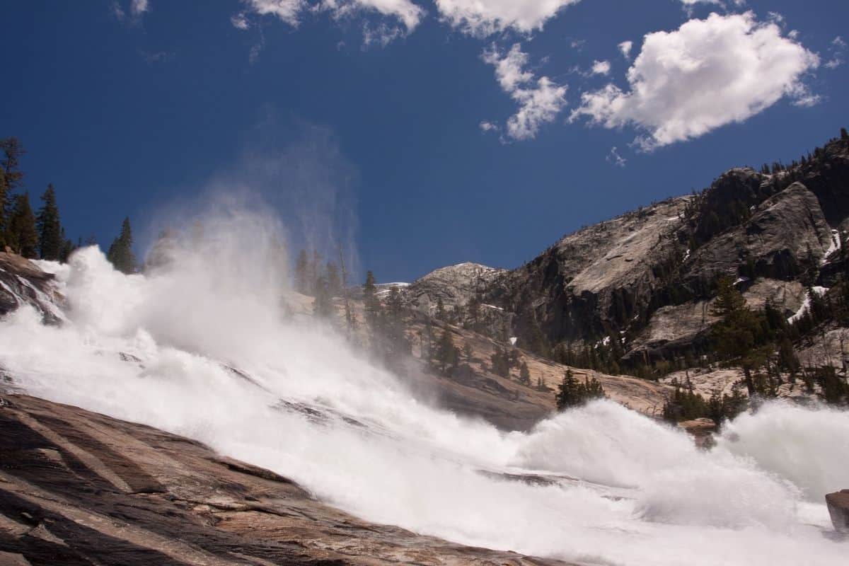 Waterwheel Falls is a unique Yosemite waterfall.