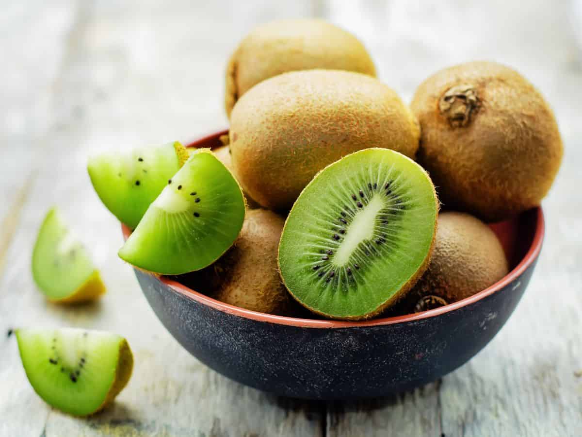 Wooden Bowl of Kiwi