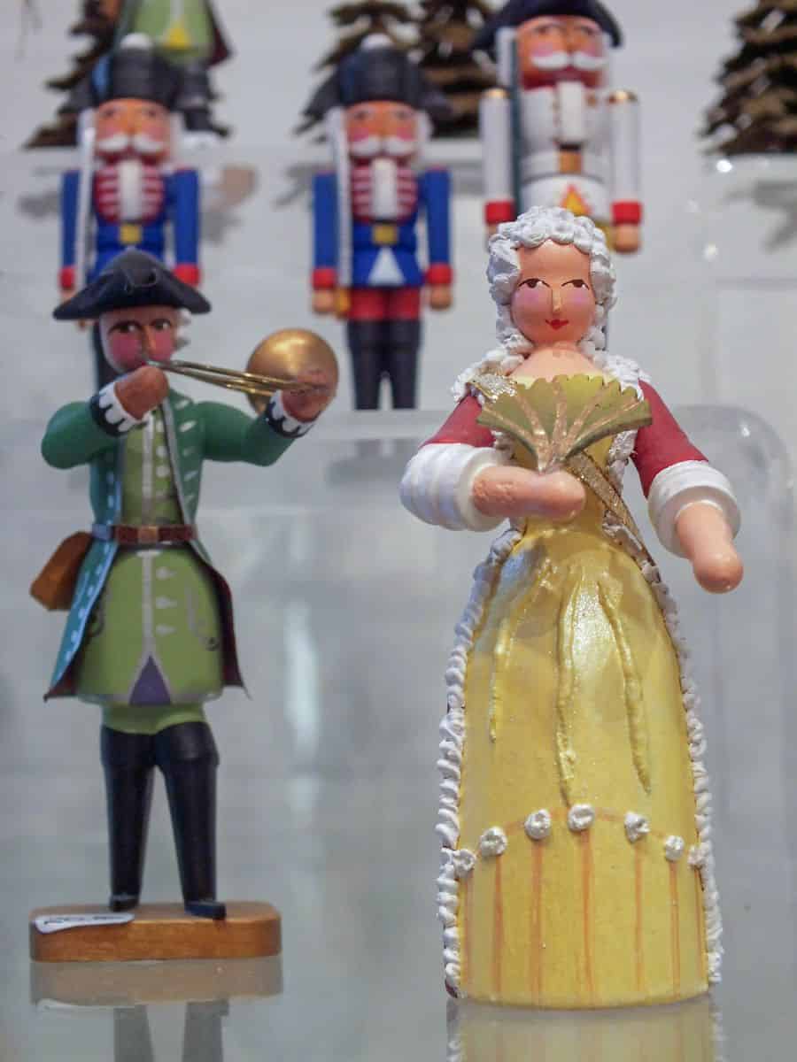 Wooden Christmas ornaments at the Chicago Christkindlmarket.
