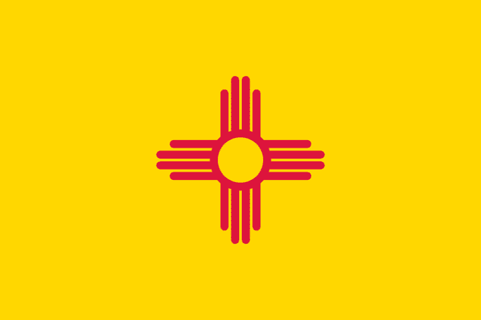 Zia sun symbol on the New Mexico state flag