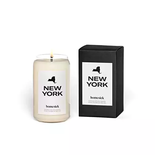 Homesick Premium Scented Candle, New York - Scents of Apple Peel, Nutmeg, Clove, 13.75 oz, 60-80 Hour Burn, Natural Soy Blend Candle Home Decor, Relaxing Aromatherapy Candle
