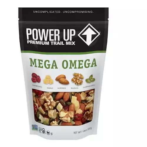 Power Up Premium Trail Mix - Mega Omega Trail Mix 14oz, Gluten Free, Vegan, Non-GMO