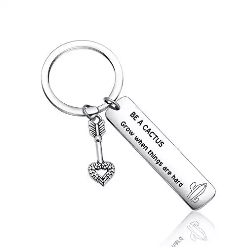 cactus keychain cactus charm jewelry Inspirational Gift Best Friend Gift Friend Motivational Keychain BFF Gift Brother gift Bestie gift cactus theme gift sister Encouragement keychain