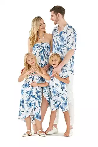 Matchable Family Hawaiian Luau Halter Dress, Day Dream Bloom, Women, Medium