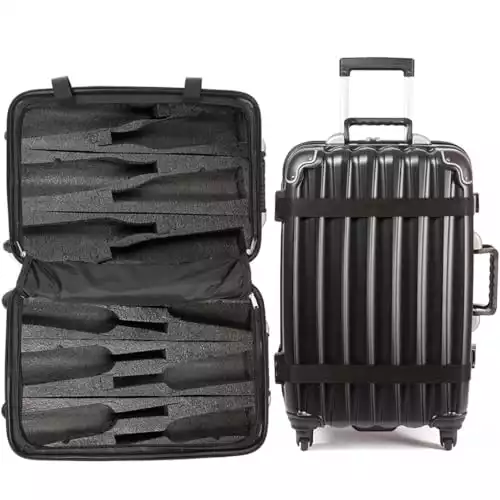 VinGardeValise Original Wine Suitcase by FlyWithWine, Durable 10-year Warranty, Versatile, Customizable 12-Bottle Wine travel Luggage for airplane, Choice of Wine Professionals, Napa designed Black
