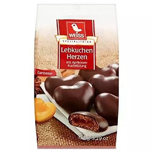 Weiss Valentine s Dark Chocolate Gingerbread Lebkuchen Herzen Cookies