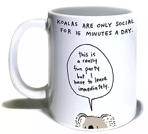 Mean Muggin The Koala Party Mug - Grade A 11oz Ceramic Coffee Mug/Cup - Funny - Giftable Foam Box Protection